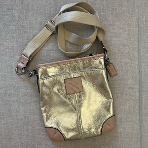 Coach gold crossbody bag